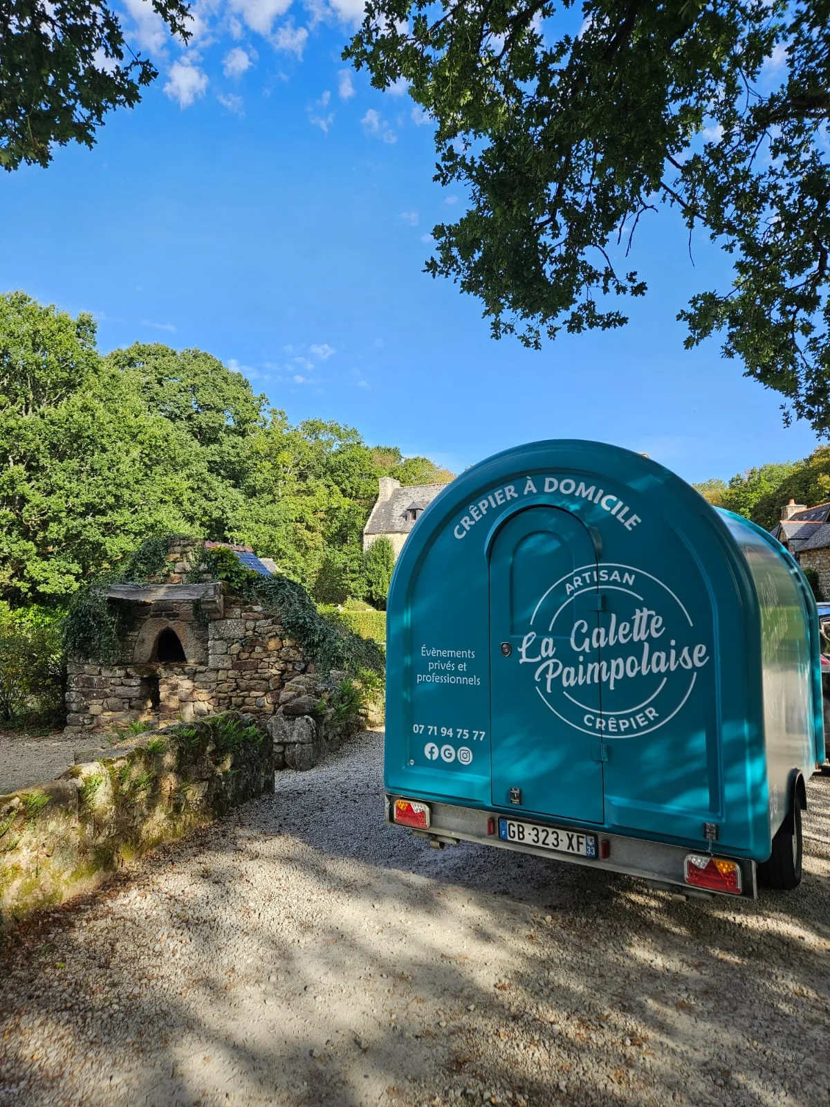 La remorque La Galette Paimpolaise installée à Paimpol